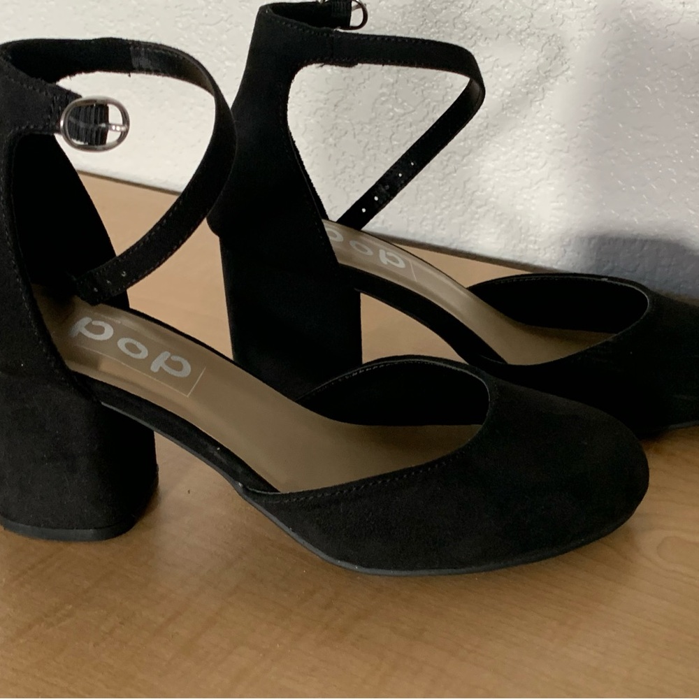 Pop Women's Black Suede Heels - Picture 2 of 5